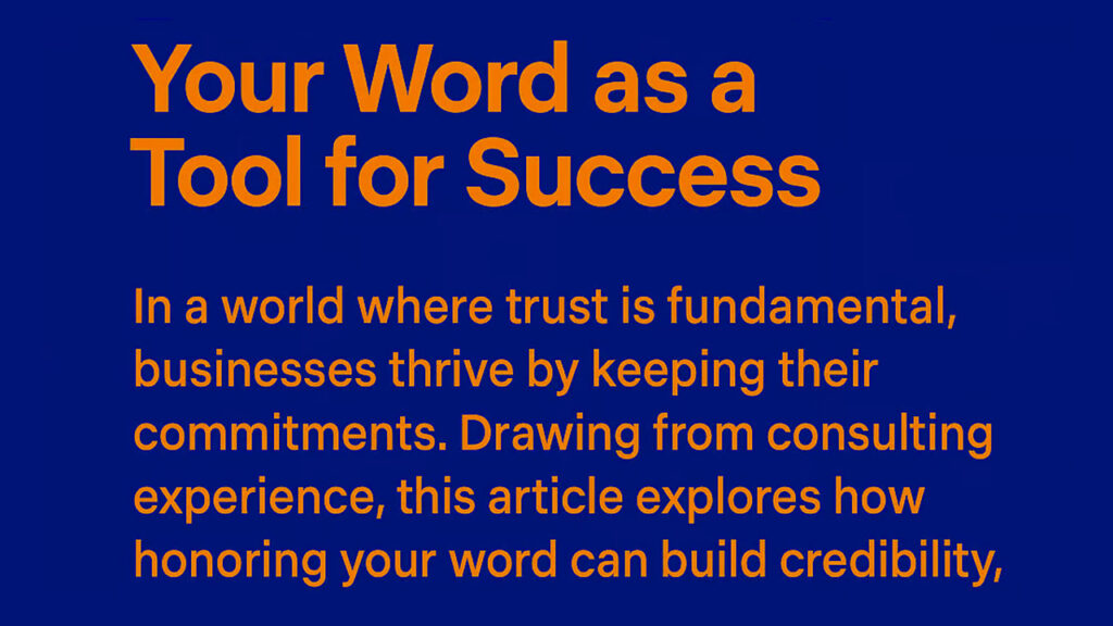 Commitment in Business: Honoring Your Word as a Tool for Success